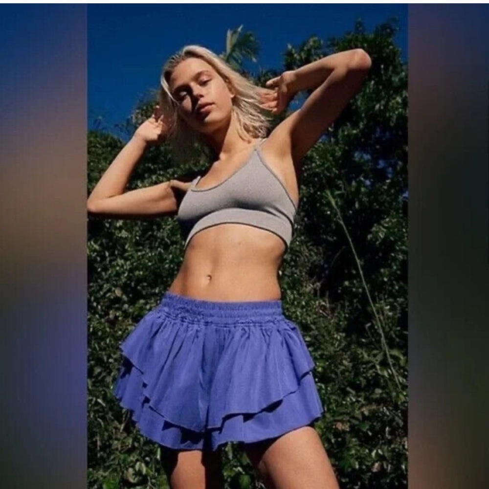 NWOT🦄FP Movement Purple Ruffled Prima Shorts